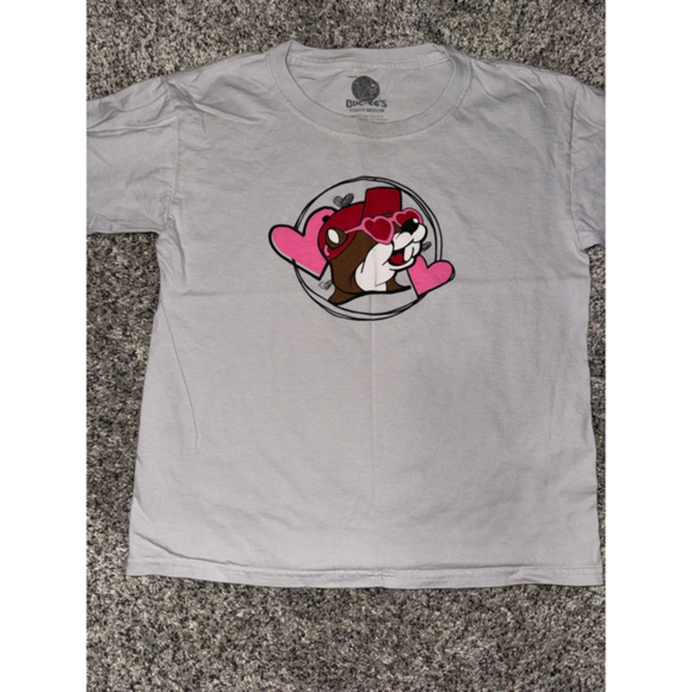 Kids Buc-ee's T-Shirt Gray/Pink Size Youth Medium​